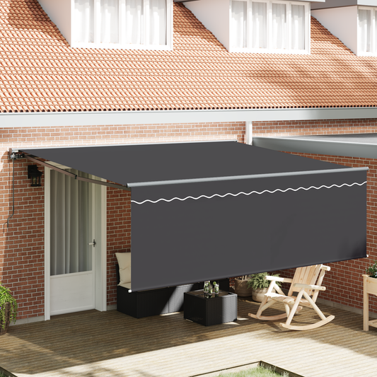 Utrækkelig Markise Antracit 400 × 300 Cm Polyester, Aluminium - hovedbillede