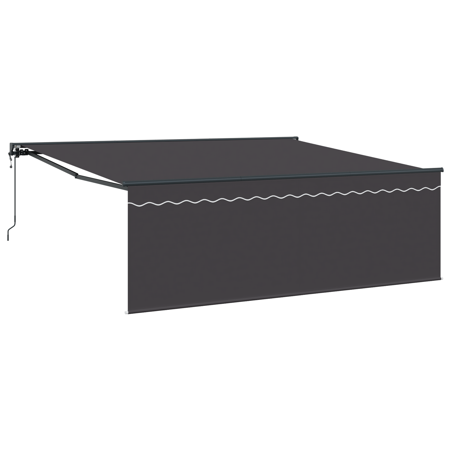 Utrækkelig Markise Grå 400 × 300 Cm Aluminium, Stof - billede 2