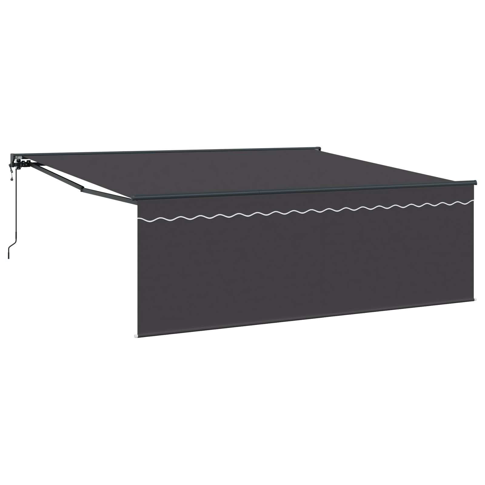 Utrækkelig Markise Grå 400 × 300 Cm Aluminium, Stof - billede 2