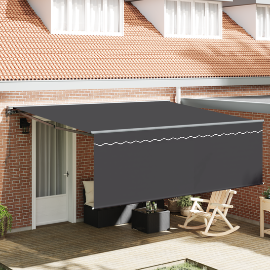 Utrækkelig Markise Grå 400 × 300 Cm Aluminium, Stof - hovedbillede