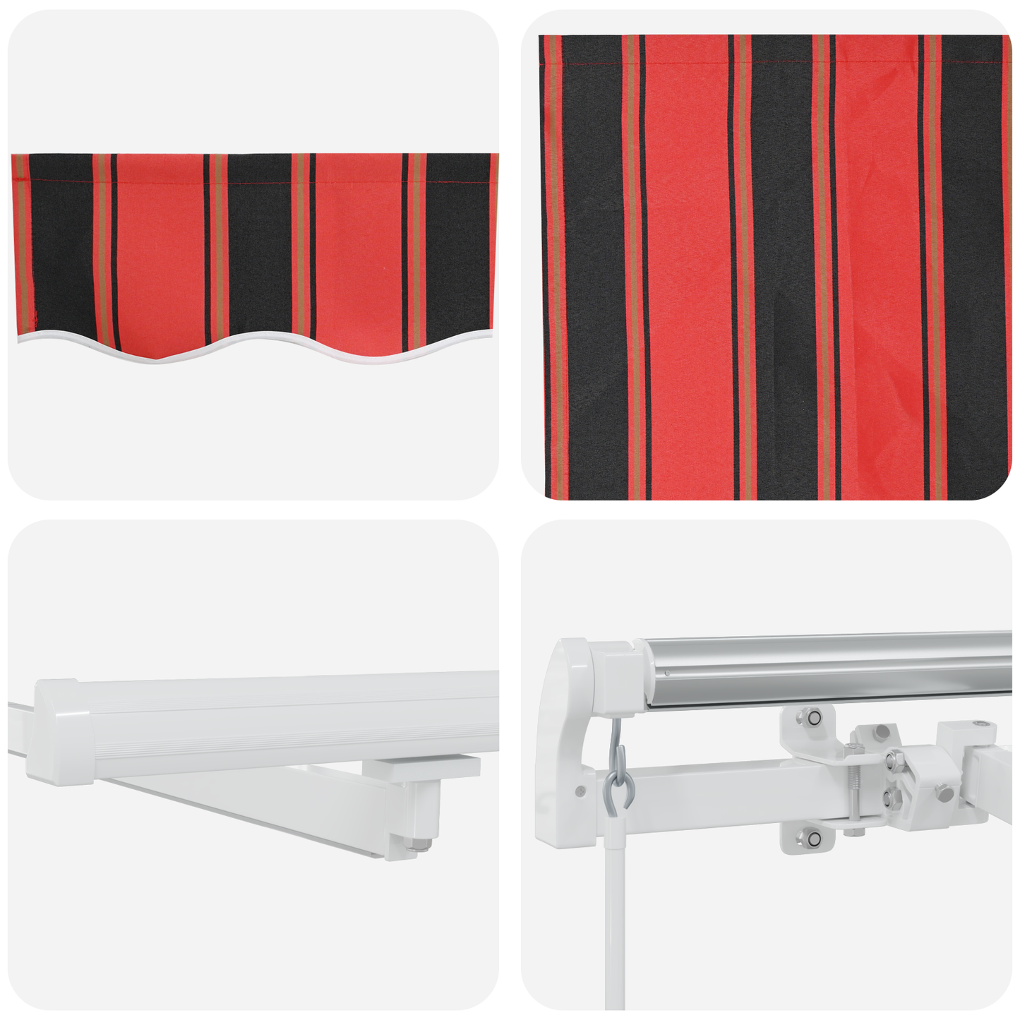 Manuel Utrækbar Markise med Led i Orange og Brun – 400 X 300 Cm - billede 10