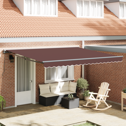 Manuel Foldbar Markise – Brun, 400 X 300 Cm - hovedbillede