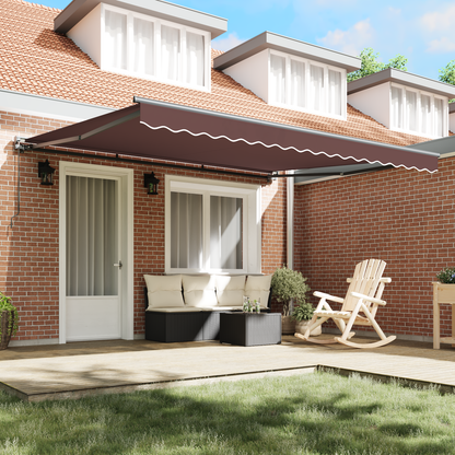 Manuel Foldbar Markise – Brun, 400 X 300 Cm - billede 3