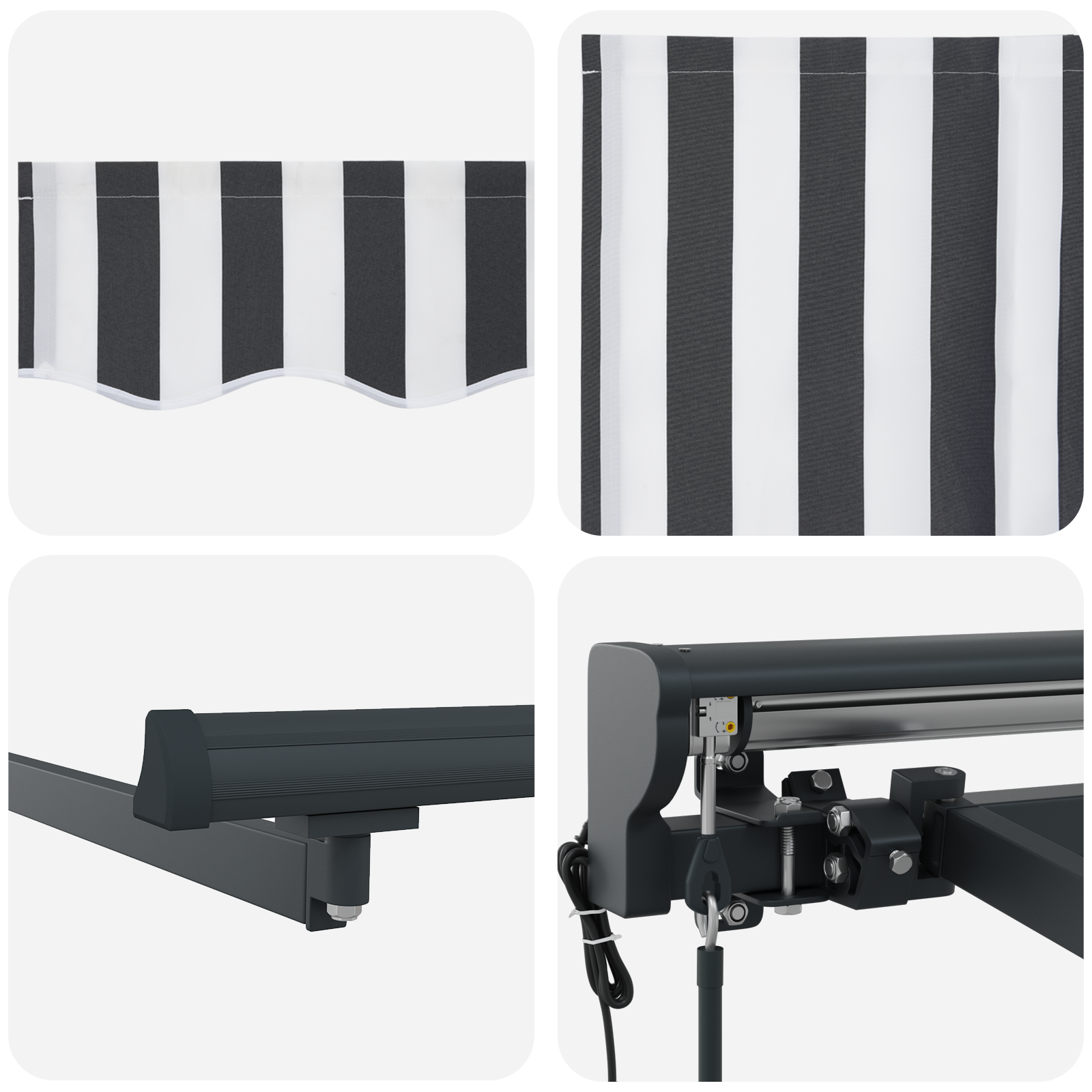 Utrækkelig Markise Anthracit og Hvid 400x300 Cm - billede 8