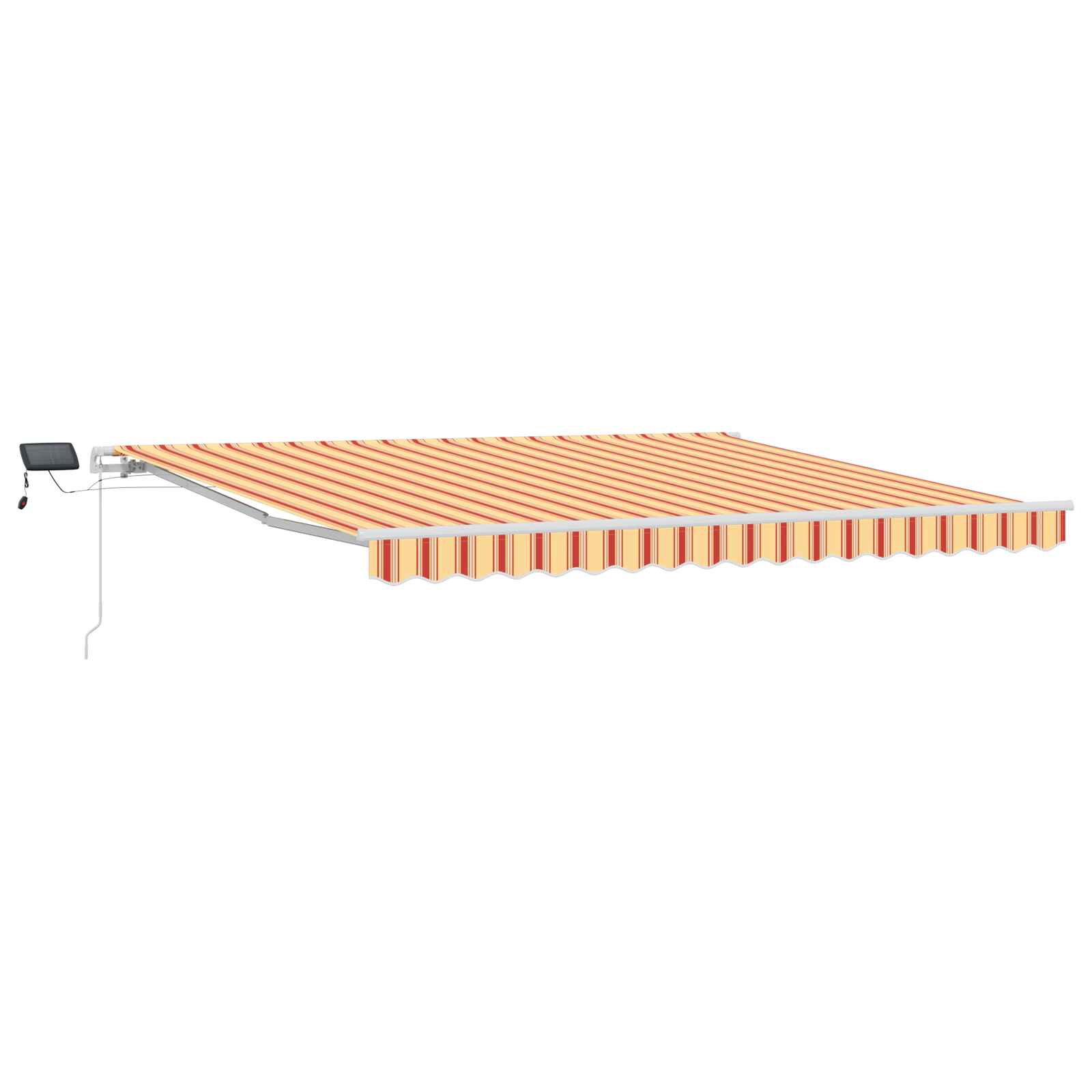 Manuel Utrækkelig Markise med Led i Gul og Orange, 400 X 300 Cm - billede 2
