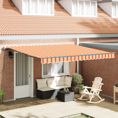 Automatisk Udtækkelig Markise Gul og Orange 400x300 Cm - hovedbillede