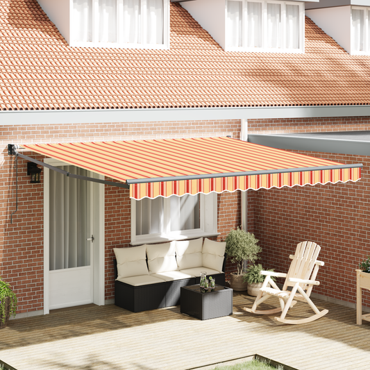 Automatisk Sammenrullelig Markise Gul og Orange 400x300 Cm - hovedbillede