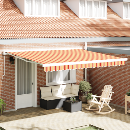 Automatisk Utrækkelig Markise i Gul og Orange 400x300 Cm - hovedbillede