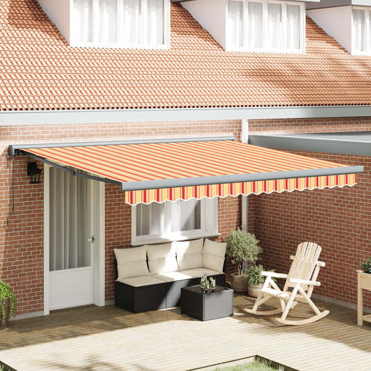 Automatisk Udtækkelig Markise i Gul og Orange, 400x300 Cm - hovedbillede