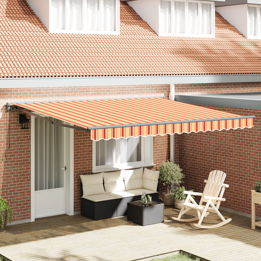 Utrækkelig Markise Gul og Orange 400x300 Cm Polyester Dug - hovedbillede