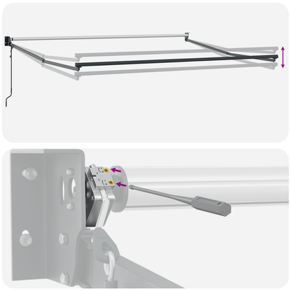 Automatisk Sammenrullelig Markise Rød og Hvid Stribe 400x300 Cm - billede 10