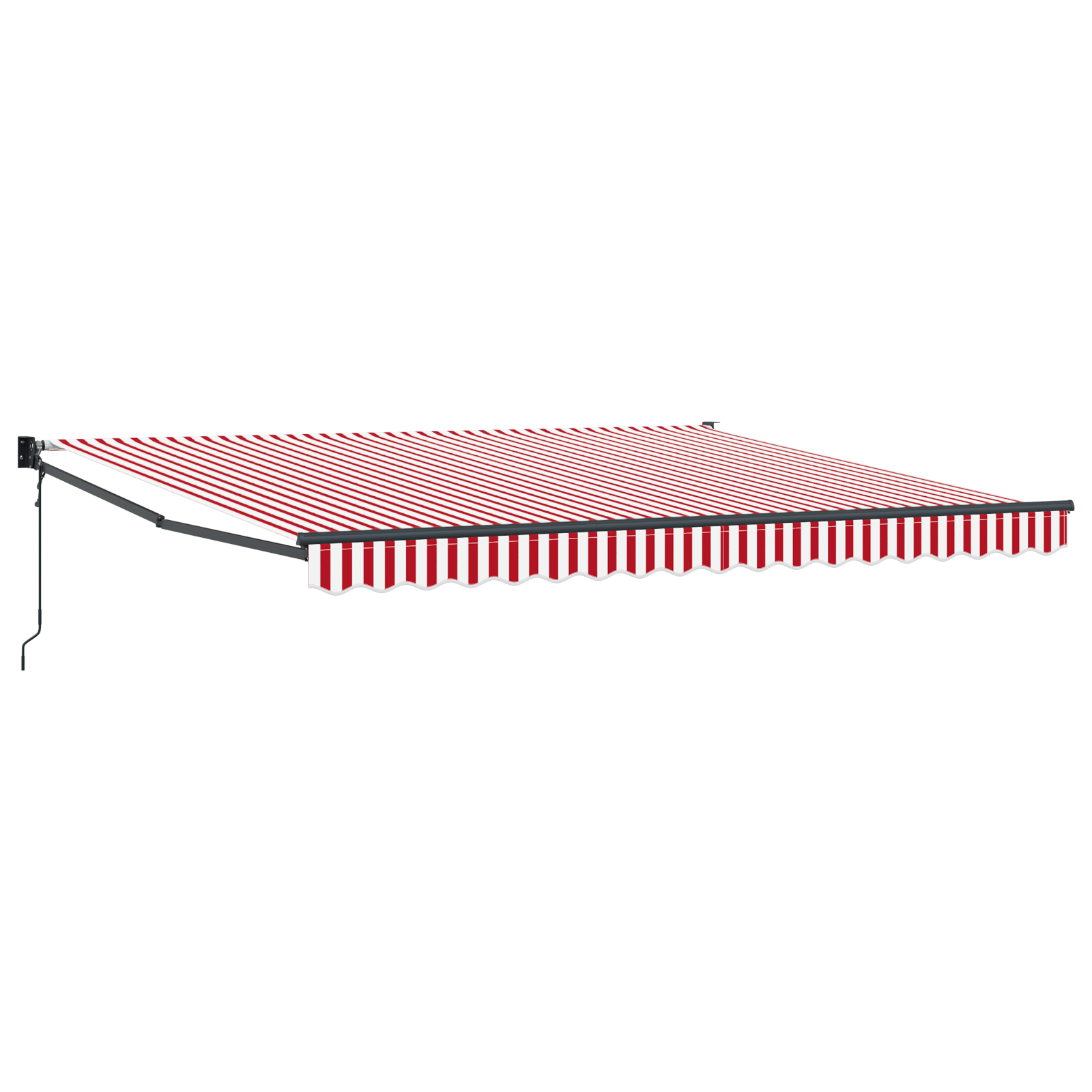 Automatisk Sammenrullelig Markise Rød og Hvid Stribe 400x300 Cm - billede 2