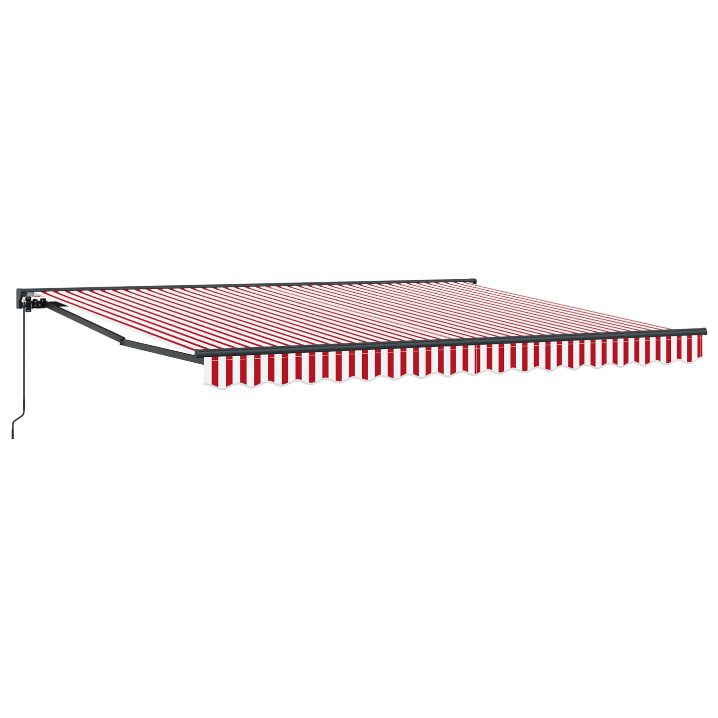 Utrækkelig Markise Rød og Hvid Stribe 400x300 Cm - billede 2