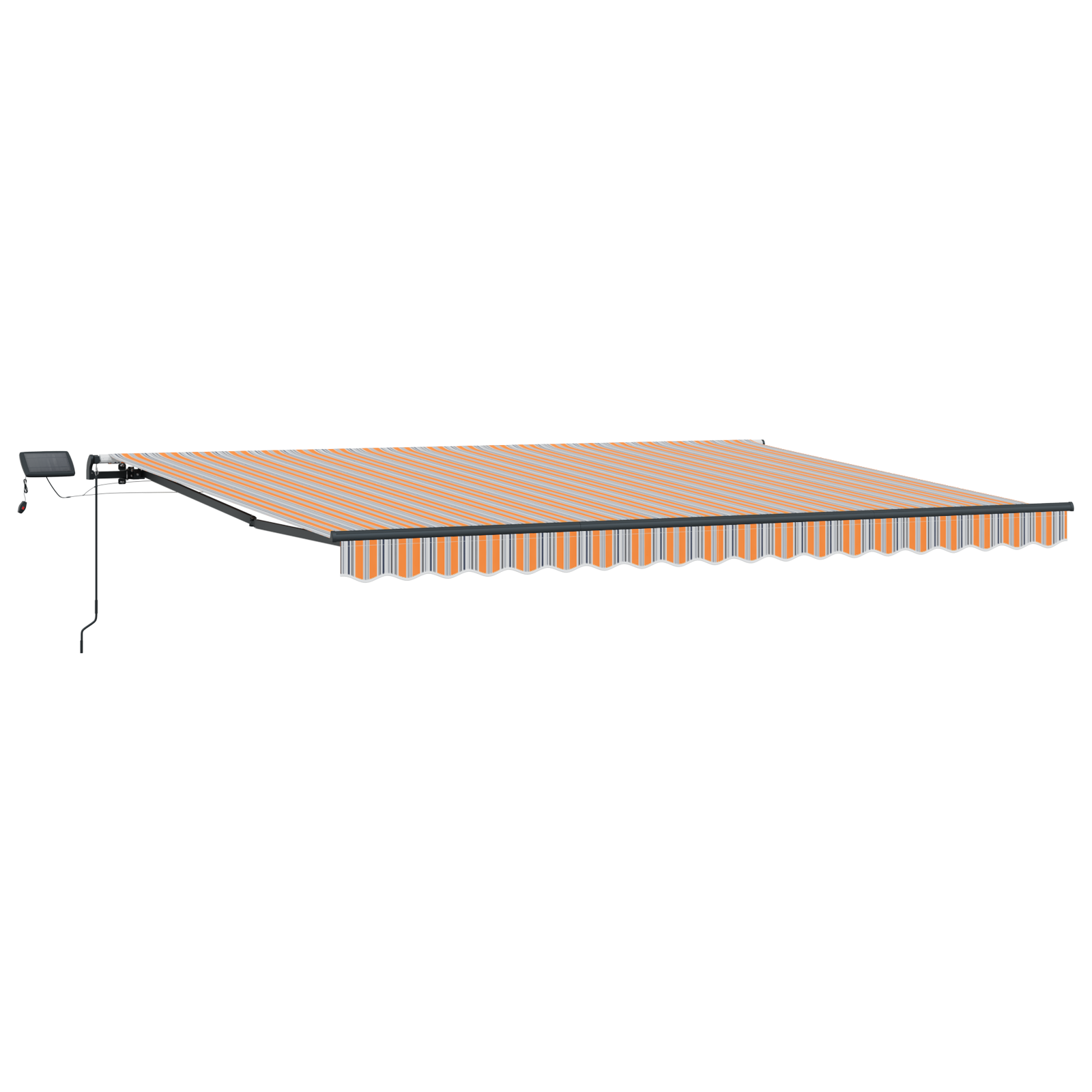 Manuel Udtækkelig Markise med Led Flerfarvet Stribe 400x300 Cm - billede 4
