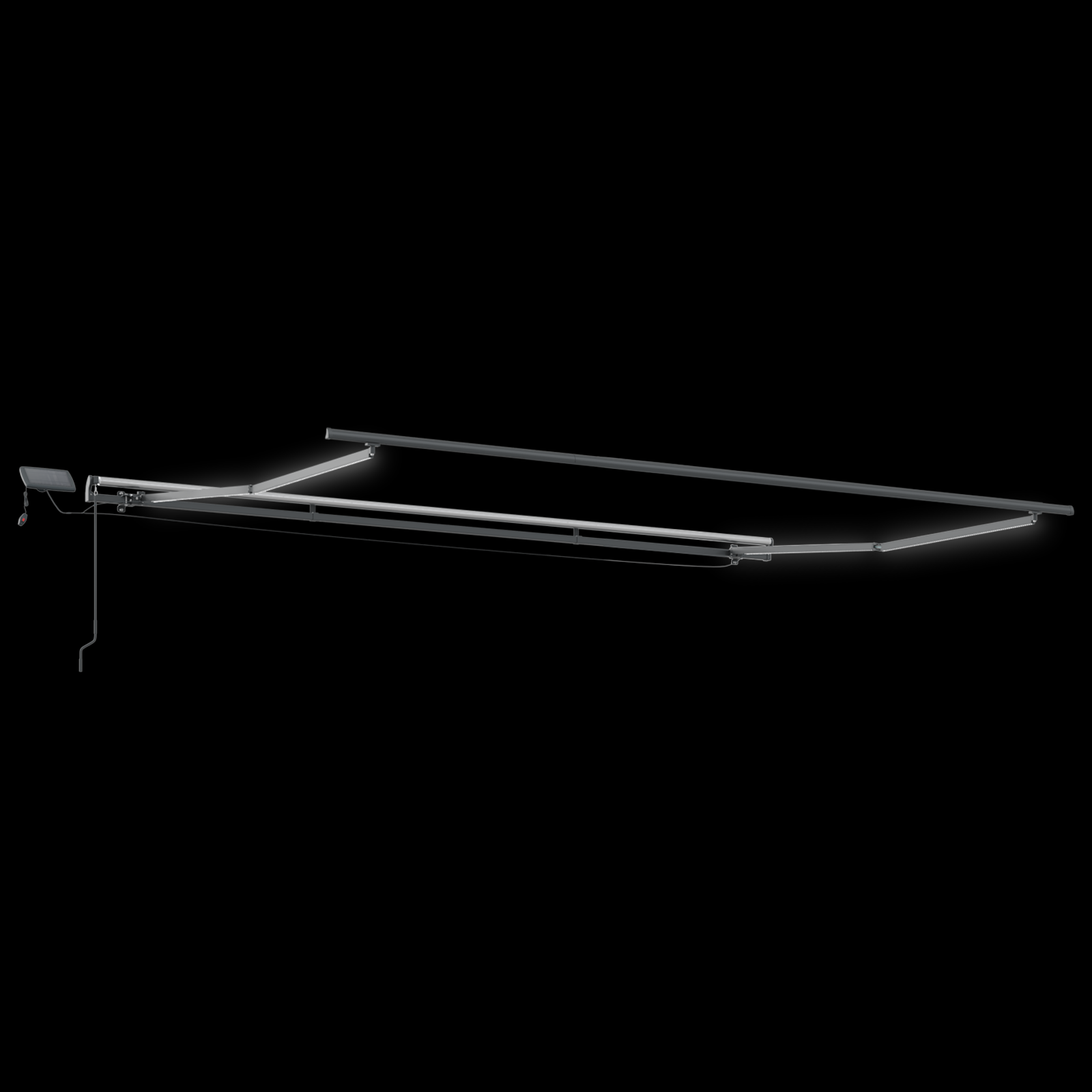 Manuel Udtækkelig Markise med Led Flerfarvet Stribe 400x300 Cm - billede 5