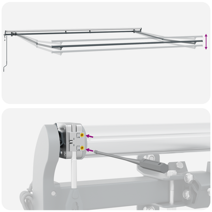 Automatisk Udtækkelig Markise Flerfarvet Stribe 400x300 Cm - billede 10