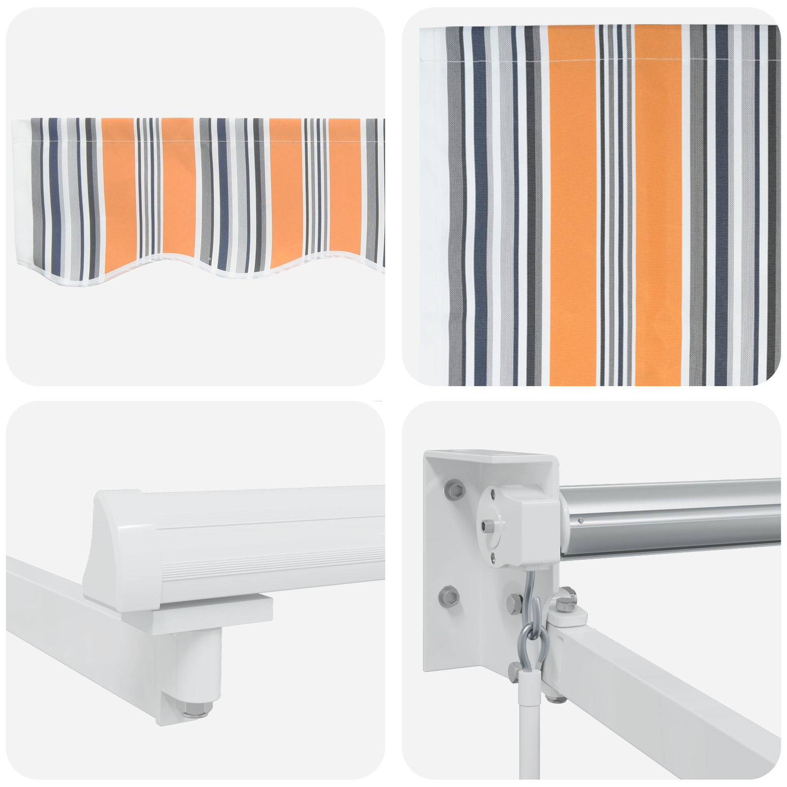 Manuel Udtækkelig Markise Flerfarvet Stripe 400x300 Cm - billede 8