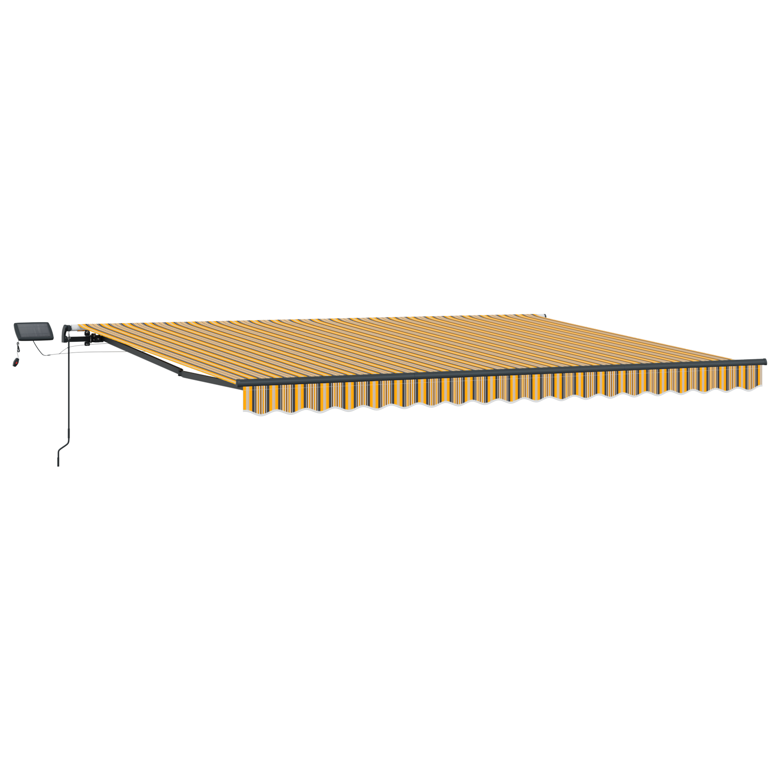 Manuel Udtækkelig Markise med Led Multifarvet Stribe 400x300 Cm - billede 4