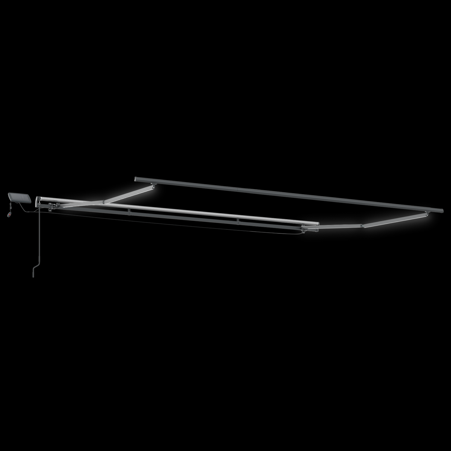 Manuel Udtækkelig Markise med Led Multifarvet Stribe 400x300 Cm - billede 5