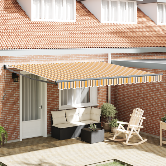 Manuel Udtækkelig Markise Multifarve Stribe 400x300 Cm - hovedbillede