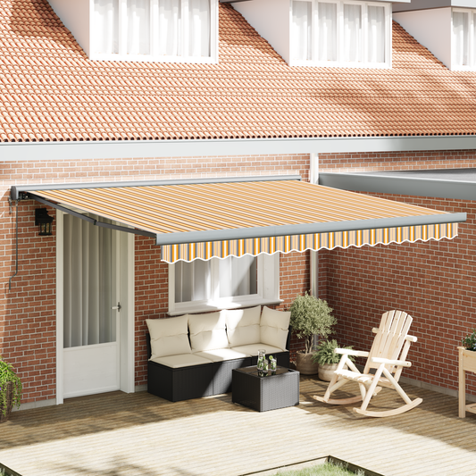 Automatisk Utrækbar Markise Multifarvet Stribe 400x300 Cm - hovedbillede
