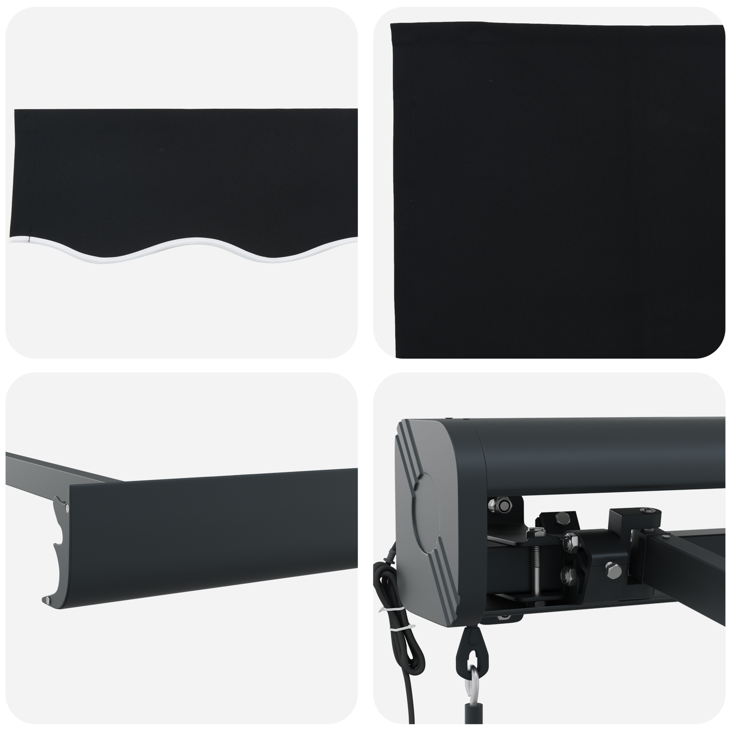 Automatisk Udløsbar Markise Sort 400x300 Cm - billede 8