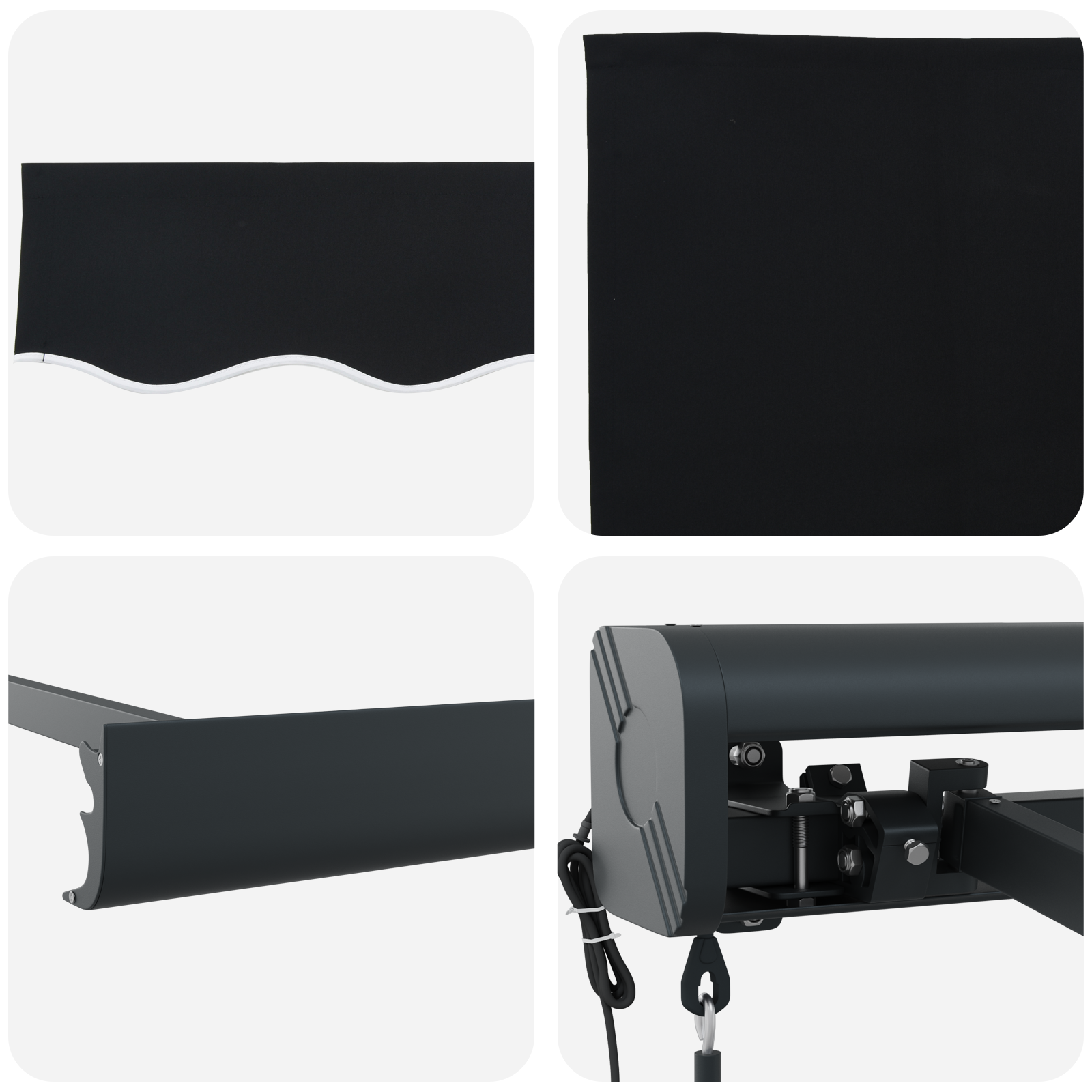 Automatisk Udløsbar Markise Sort 400x300 Cm - billede 8