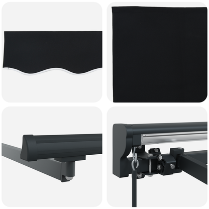 Utrækkelig Markise Sort 400x300 Cm Aluminium og Polyester - billede 8