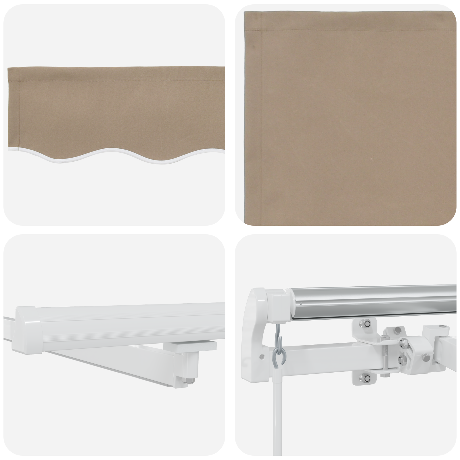 Manuel Udspringende Markise med Led i Beige 400 X 300 Cm - billede 9