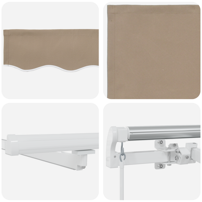 Manuel Udspringende Markise med Led i Beige 400 X 300 Cm - billede 9