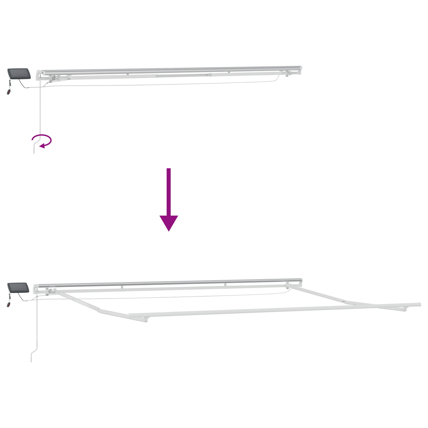 Manuel Udspringende Markise med Led i Beige 400 X 300 Cm - billede 10
