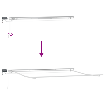 Manuel Udspringende Markise med Led i Beige 400 X 300 Cm - billede 10