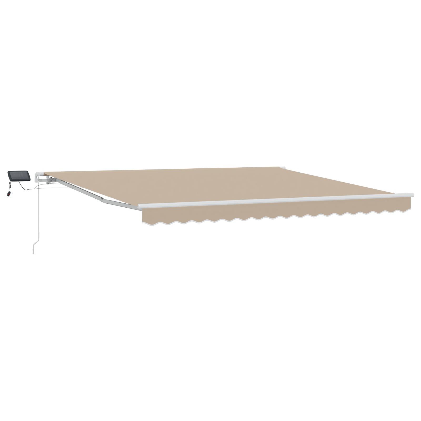 Manuel Udspringende Markise med Led i Beige 400 X 300 Cm - billede 2