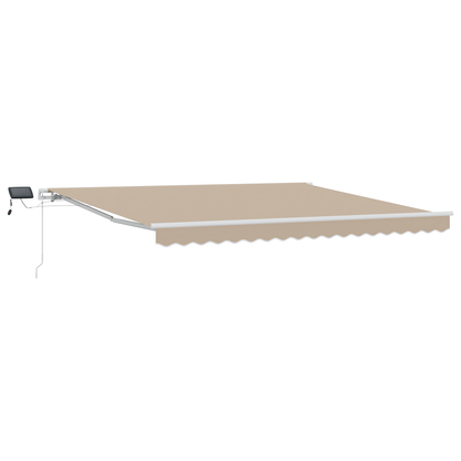 Manuel Udspringende Markise med Led i Beige 400 X 300 Cm - billede 2