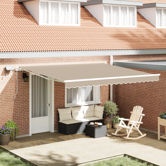 Manuel Udspringende Markise med Led i Beige 400 X 300 Cm - hovedbillede