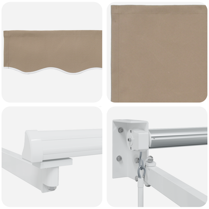 Manuel Udtækkelig Markise Beige 400x300 Cm&&markise Erstatningsstof til 4x3 M Ramme Beige - billede 8