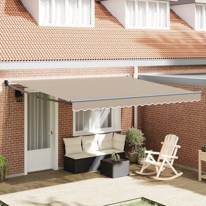 Automatisk Udtækkelig Markise Beige 400x300 Cm&&markise Erstatningsstof til 4x3 M Ramme Beige - hovedbillede