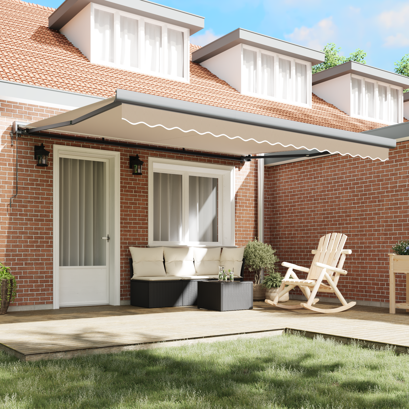 Automatisk Udsugende Markise i Beige 400 X 300 Cm - billede 3