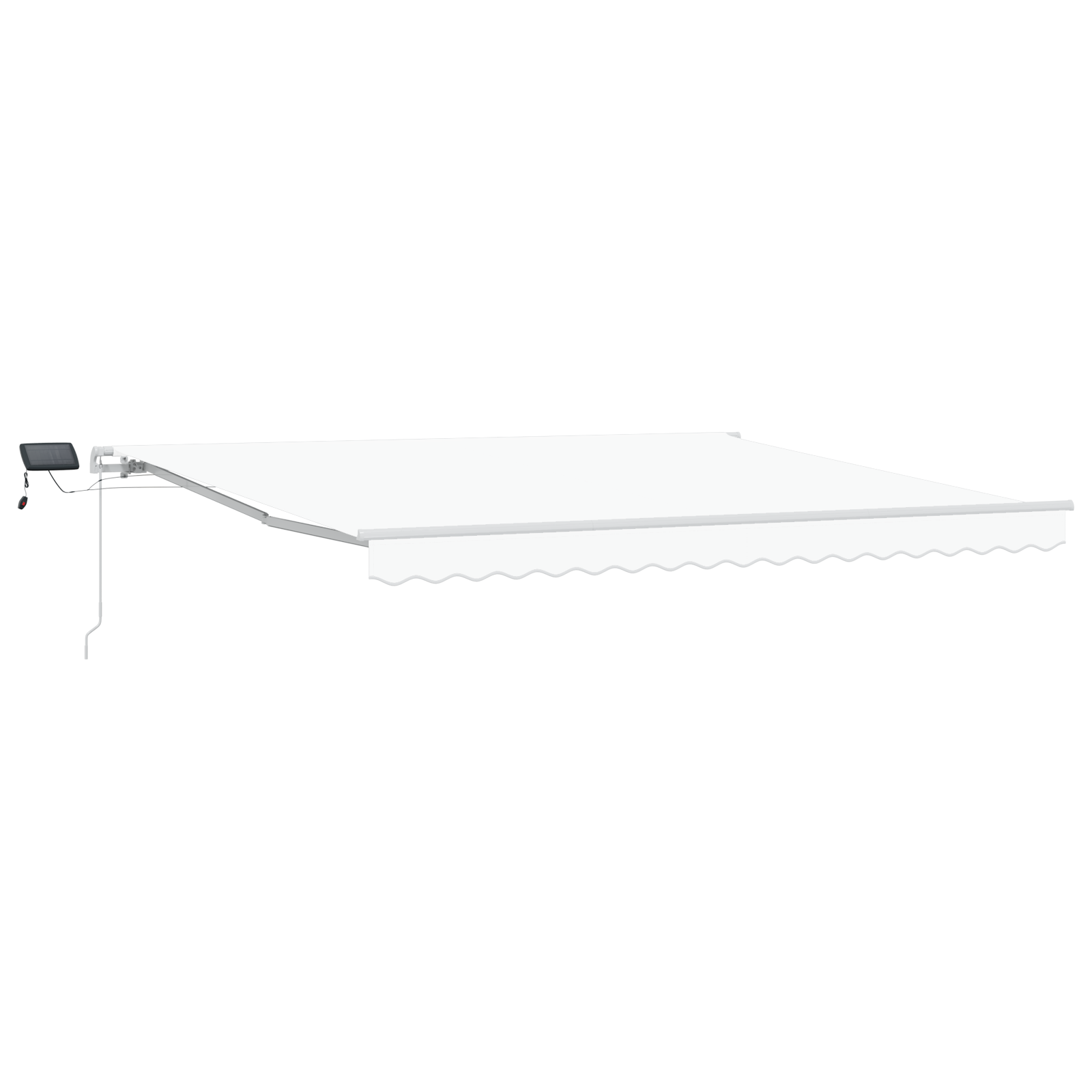 Manuel Utrækkelig Markise med Led i Hvid - 400x300 Cm - billede 2
