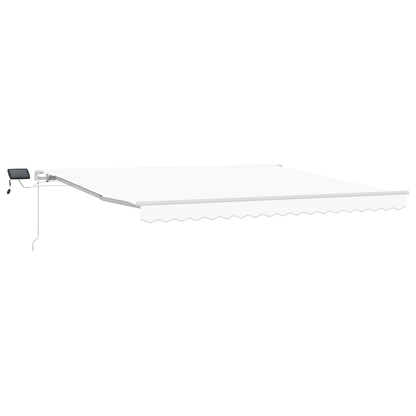 Manuel Utrækkelig Markise med Led i Hvid - 400x300 Cm - billede 2