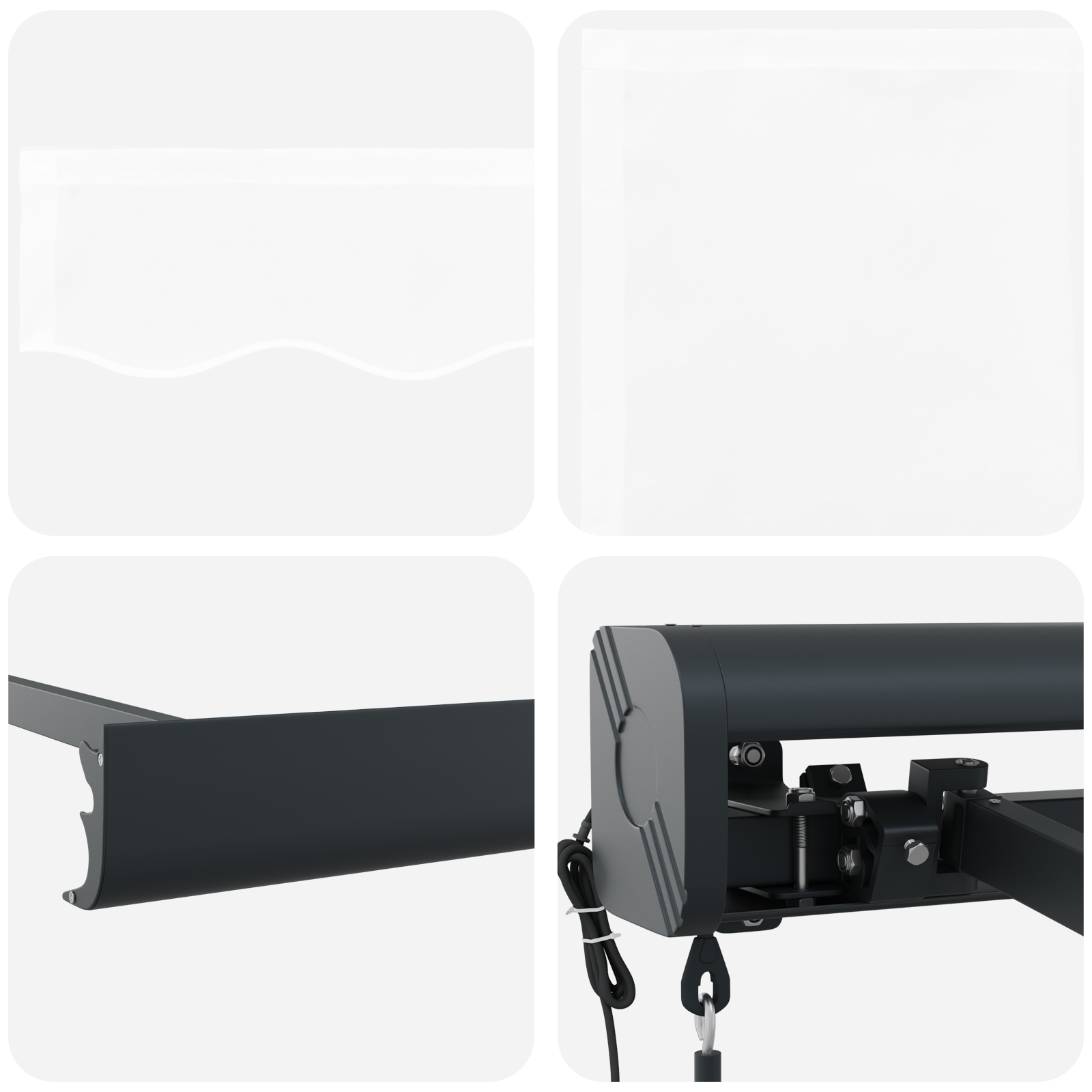 Automatisk Utrækbar Markise Hvid 400 X 300 Cm - billede 8