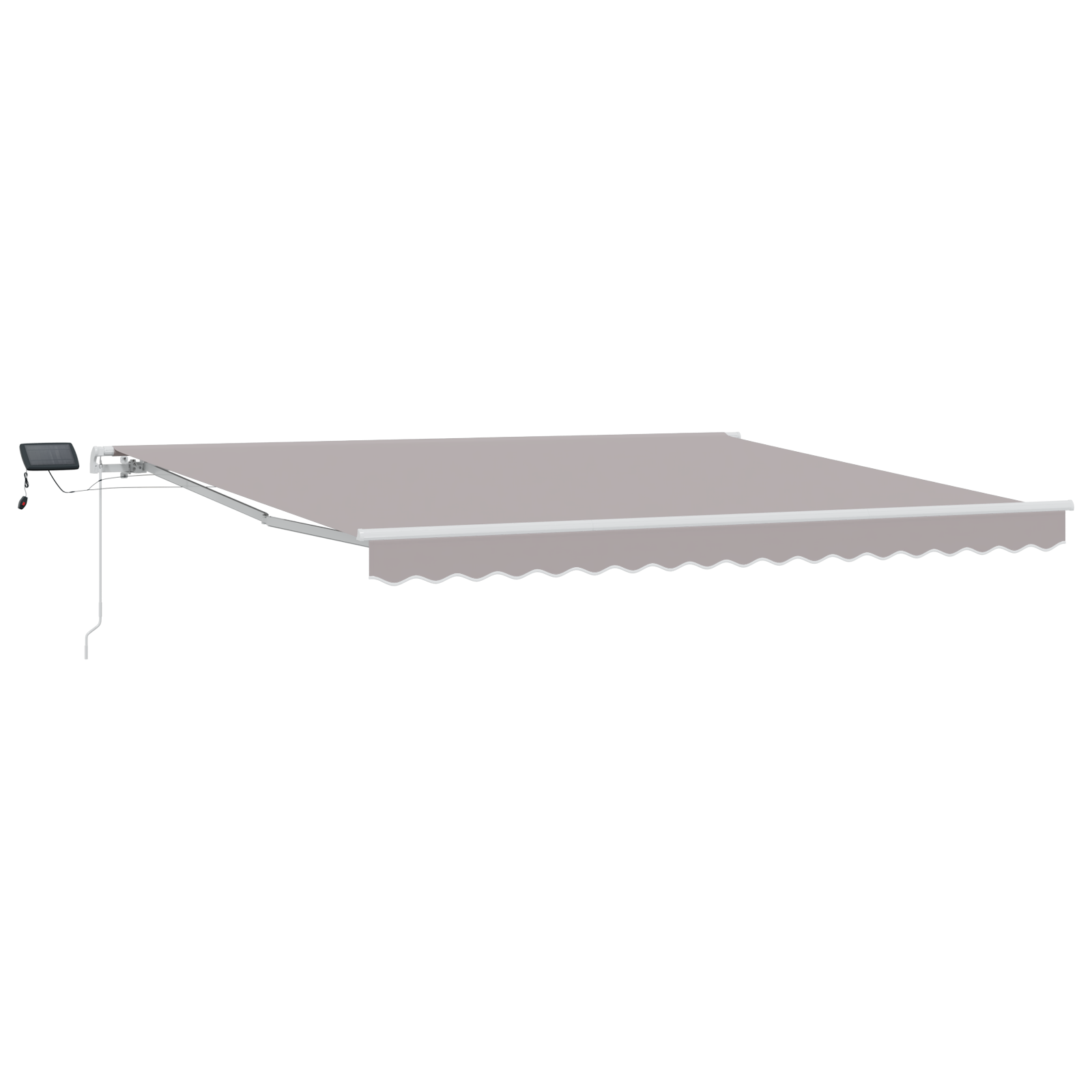 Manuel Utrækkelig Markise med Led Lys Grå 400 X 300 Cm - billede 2