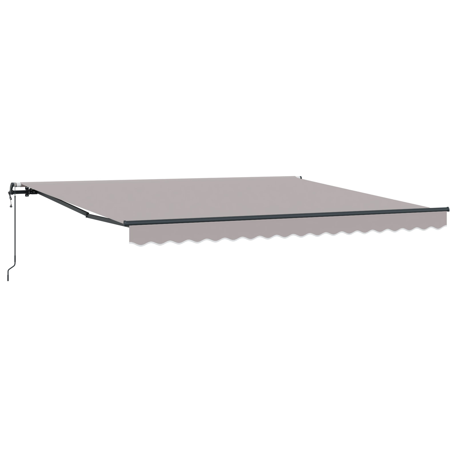 Automatisk Udtækkelig Markise Lysegrå 400x300 Cm&&markise Stof til Udskiftning til 4x3 M Ramme Lysegrå - billede 2