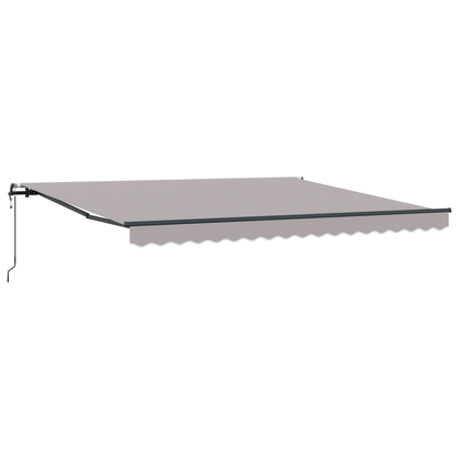 Automatisk Udtækkelig Markise Lysegrå 400x300 Cm&&markise Stof til Udskiftning til 4x3 M Ramme Lysegrå - billede 2