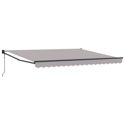 Automatisk Udtækkelig Markise Lysegrå 400x300 Cm&&markise Udskiftningsstof til 4x3 M Ramme Lysegrå - billede 2