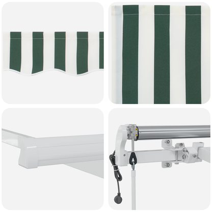 Automatiske Utrækkelige Markise Grøn og Hvid 400 X 300 Cm - billede 8