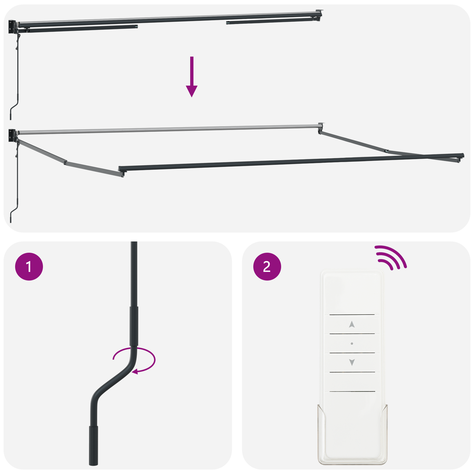 Automatisk Sammenrullelig Markise Grøn og Hvid 400x300 Cm&&markise Udskiftningsstof til 4x3 M Ramme Grøn og Hvid - billede 9