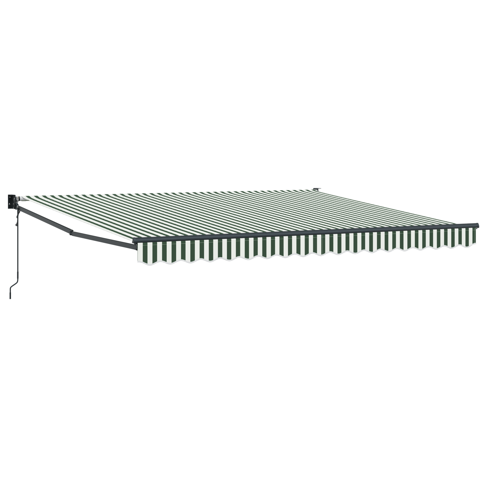 Automatisk Sammenrullelig Markise Grøn og Hvid 400x300 Cm&&markise Udskiftningsstof til 4x3 M Ramme Grøn og Hvid - billede 2