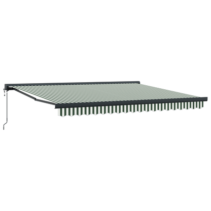 Automatisk Utrækkelig Markise Grøn og Hvid – 400 X 300 Cm - billede 5