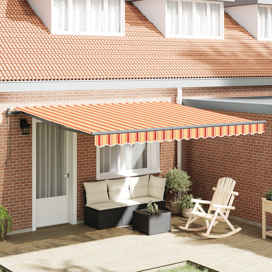 Automatisk Utrækkelig Markise Gul og Orange 400x350 Cm - hovedbillede